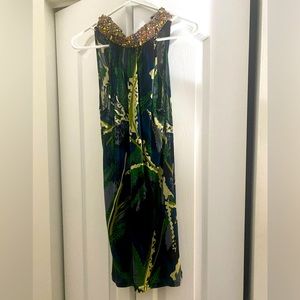 Pearl Native mini dress, small, colors: blue, green , cream